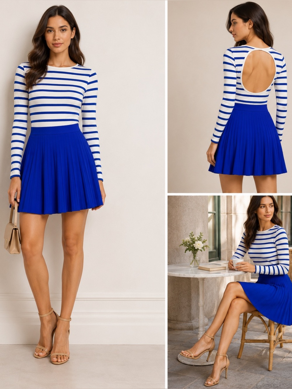 Ralph Lauren Royal Blue Pleated Mini Skirt